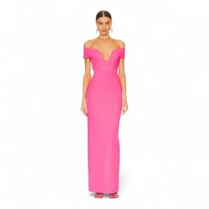 NWT $575 SOLACE LONDON Marlowe Maxi Dress in Ultra Pink Size 2